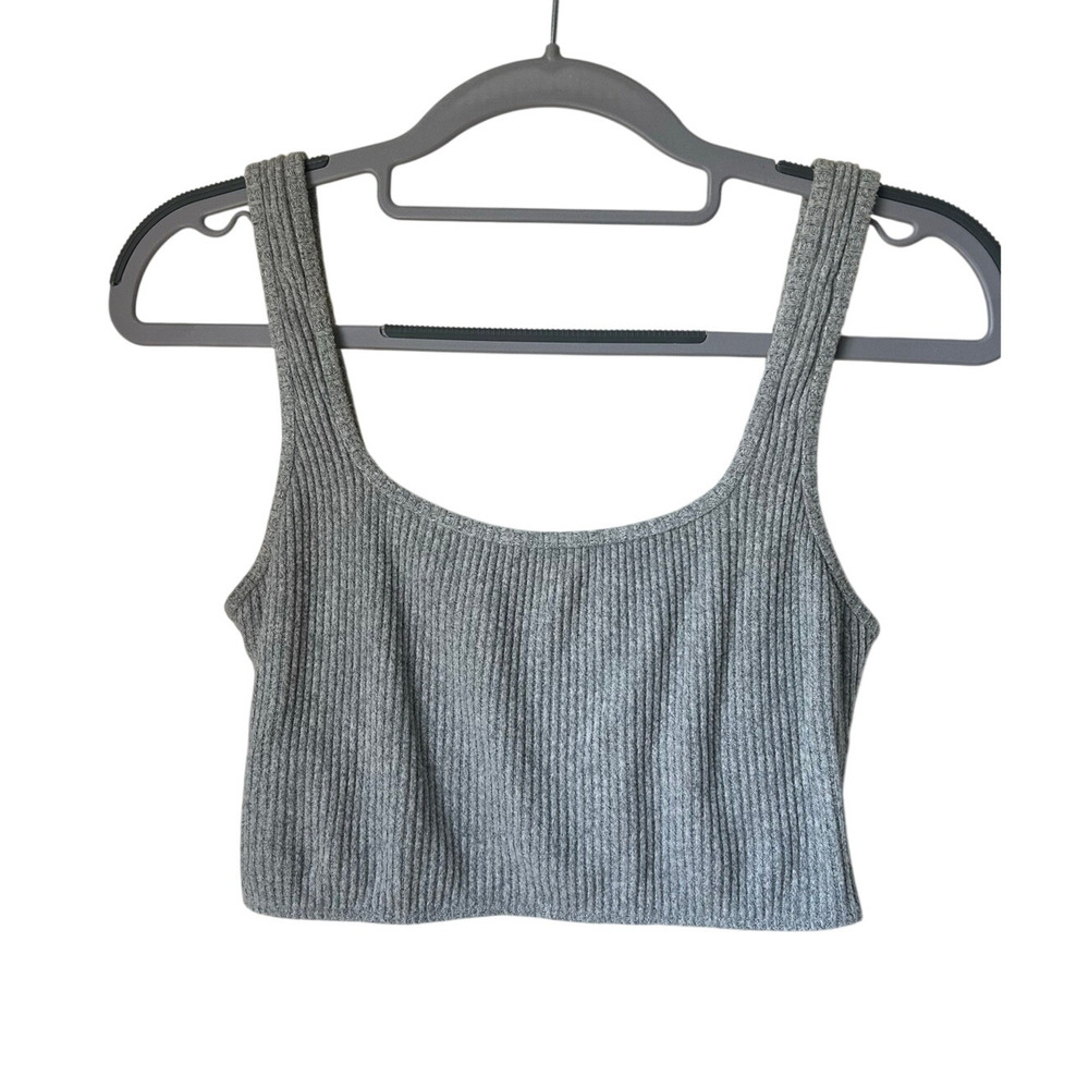 Abercrombie Gray Ribbed Crop Top - Small